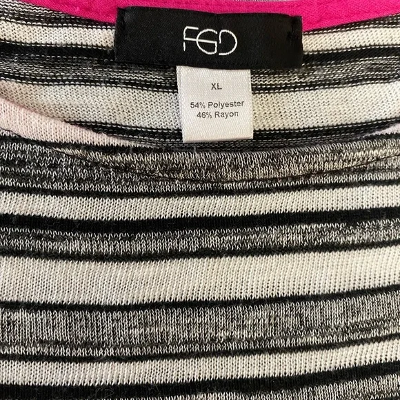 FGD Striped Black and White Women's Top - Picture 10 of 11
